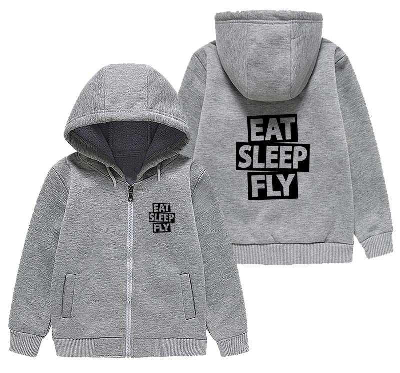 Eat Sleep Fly Designed "CHILDREN" Zipped Hoodies