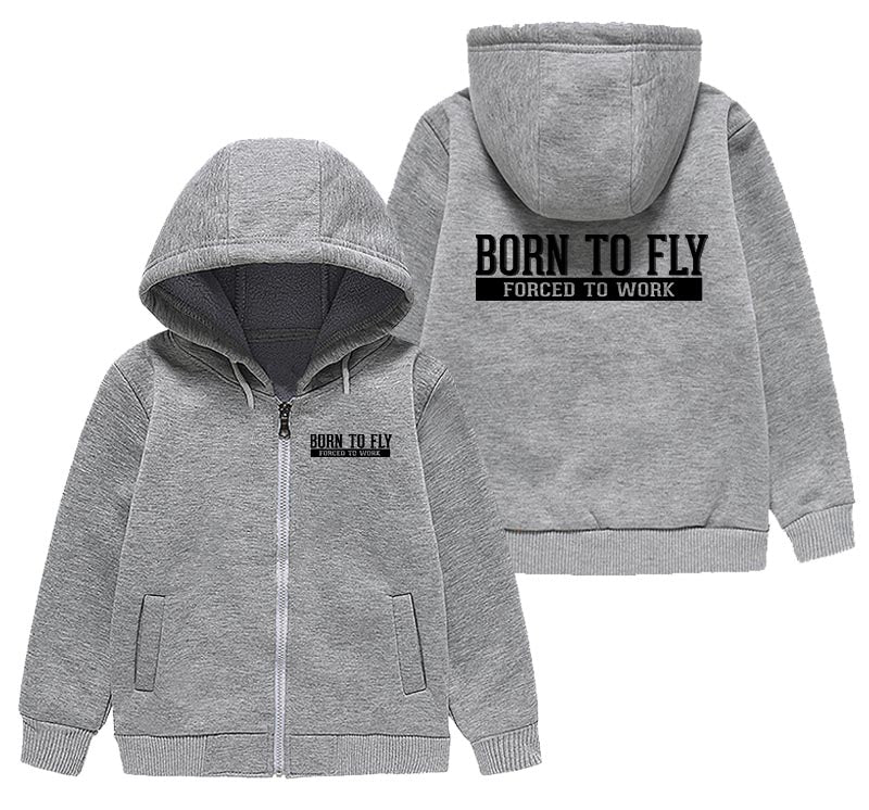 Born To Fly Forced To Work Designed "CHILDREN" Zipped Hoodies