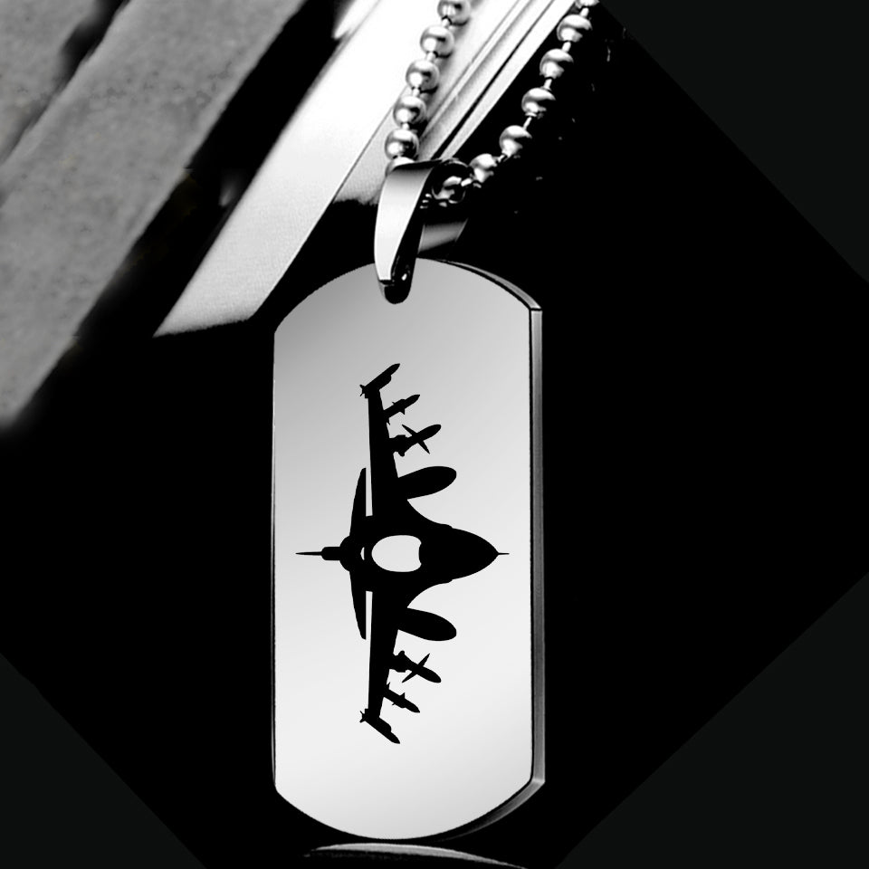 Fighting Falcon F16 Silhouette Designed Metal Necklaces