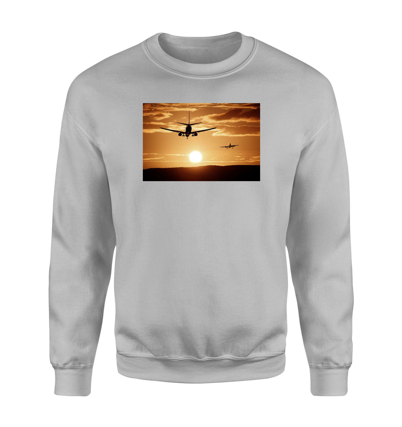 Two Aeroplanes During Sunset Designed Sweatshirts