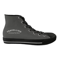 Thumbnail for Travelling All Around The World Designed Long Canvas Shoes (Men)