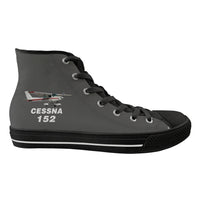 Thumbnail for The Cessna 152 Designed Long Canvas Shoes (Women)