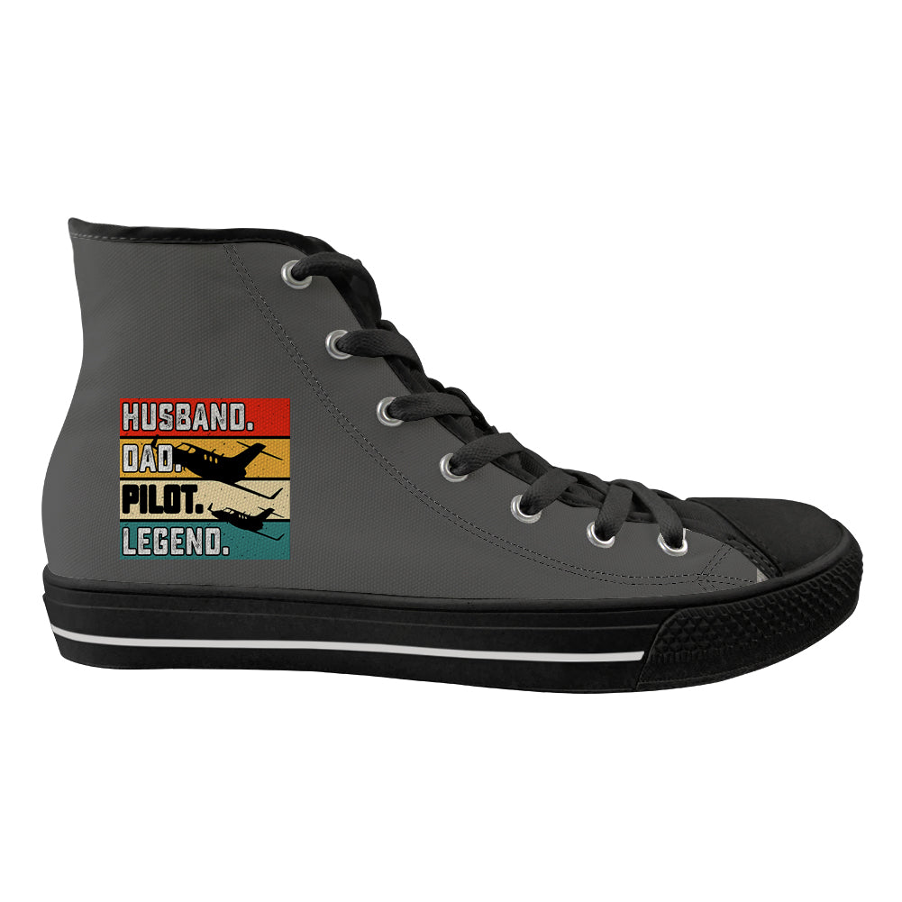 Husband & Dad & Pilot & Legend Designed Long Canvas Shoes (Men)