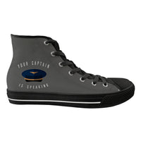 Thumbnail for Your Captain Is Speaking Designed Long Canvas Shoes (Men)