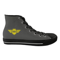 Thumbnail for Born To Fly & Badge Designed Long Canvas Shoes (Men)