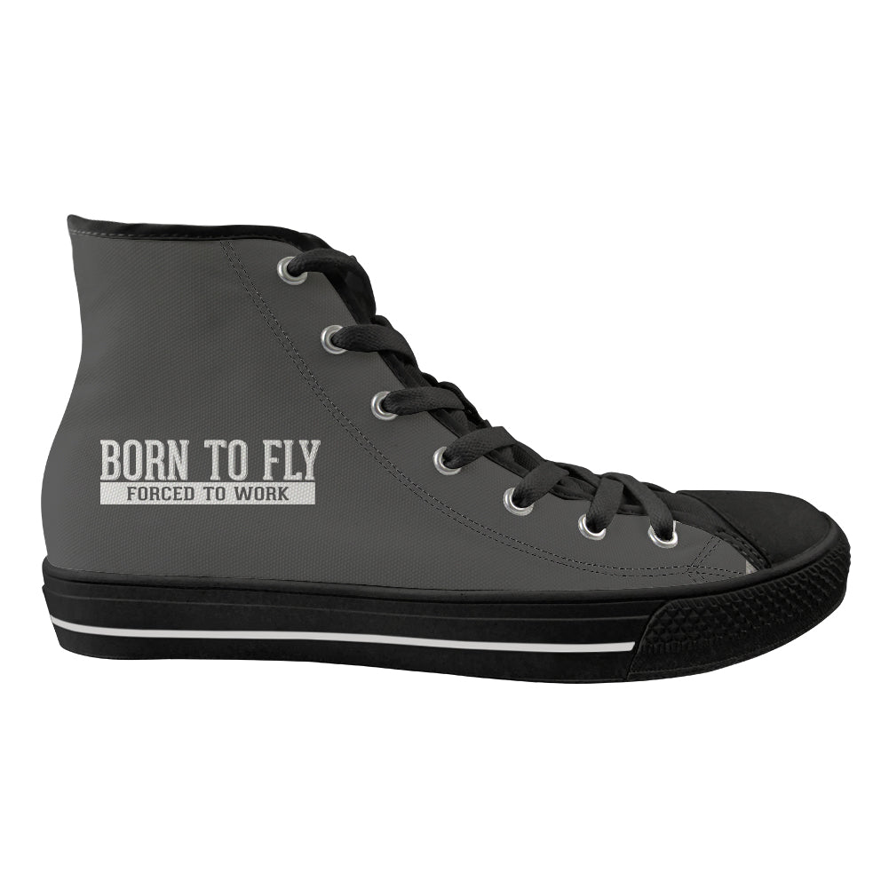 Born To Fly Forced To Work Designed Long Canvas Shoes (Men)