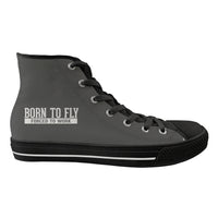 Thumbnail for Born To Fly Forced To Work Designed Long Canvas Shoes (Men)