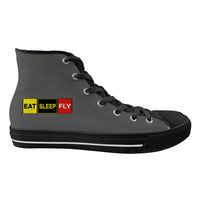 Thumbnail for Eat Sleep Fly (Colourful) Designed Long Canvas Shoes (Men)