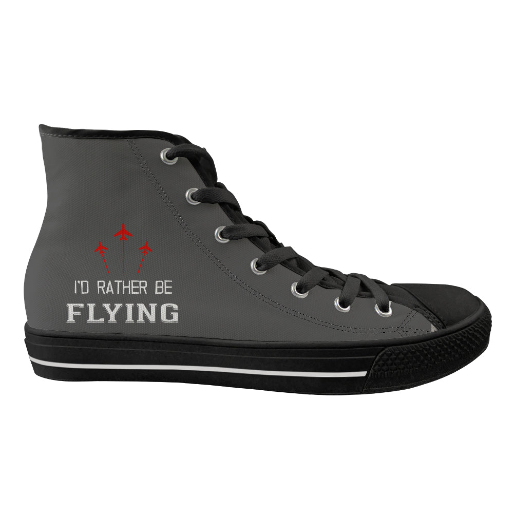 I'D Rather Be Flying Designed Long Canvas Shoes (Men)