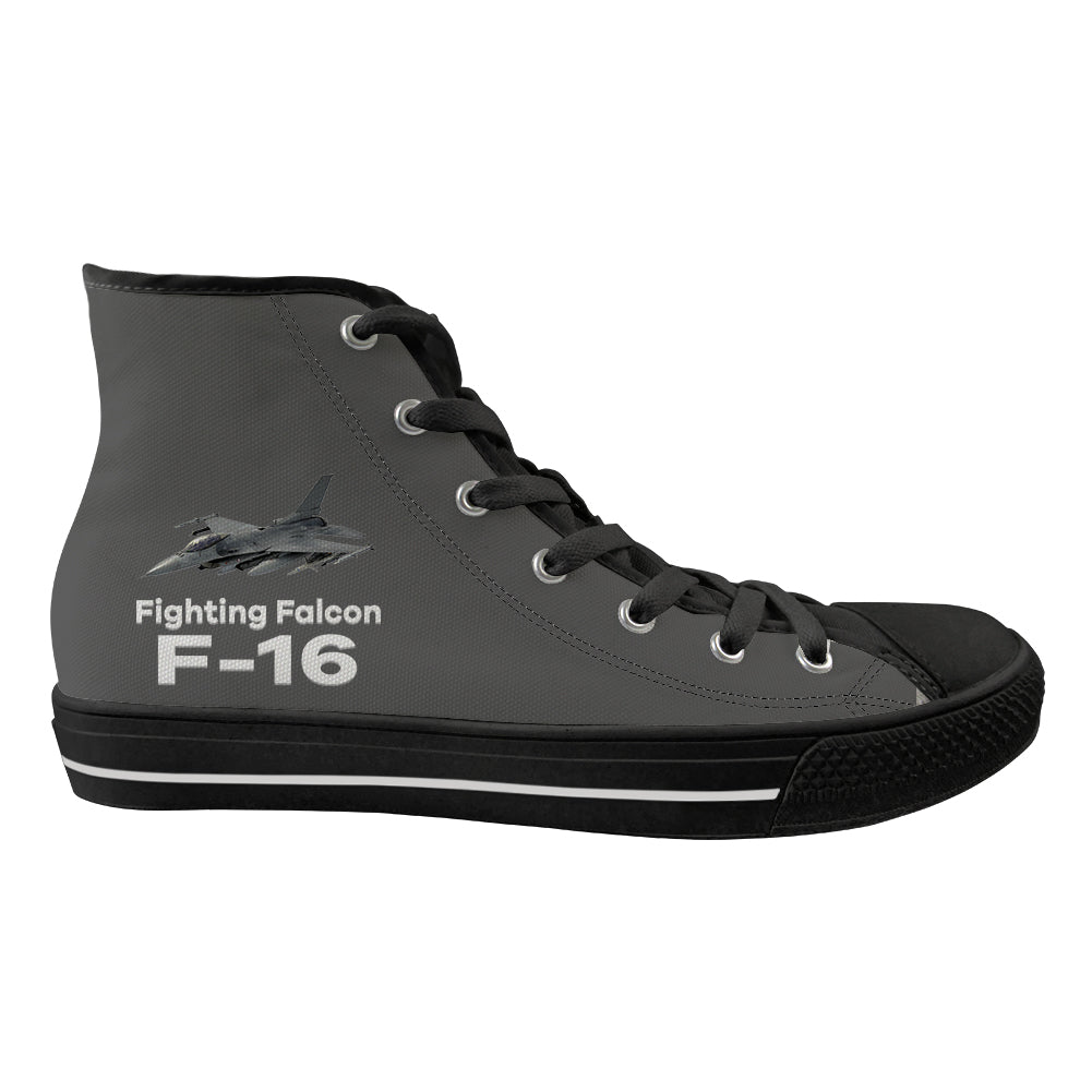 The Fighting Falcon F16 Designed Long Canvas Shoes (Men)