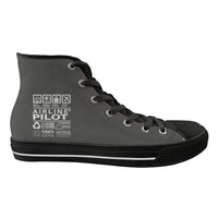 Thumbnail for Airline Pilot Label Designed Long Canvas Shoes (Men)