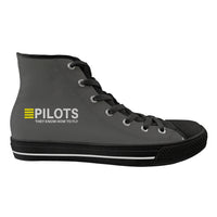 Thumbnail for Pilots They Know How To Fly Designed Long Canvas Shoes (Men)