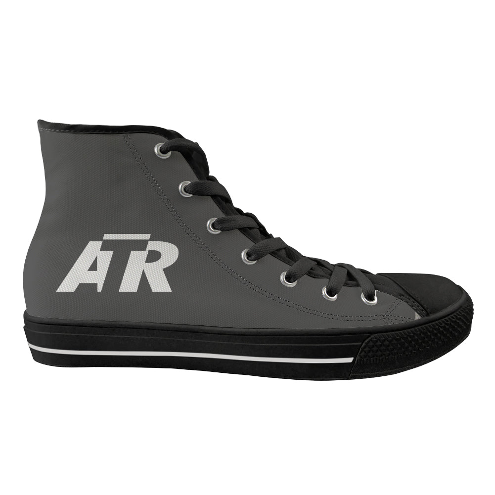 ATR & Text Designed Long Canvas Shoes (Women)