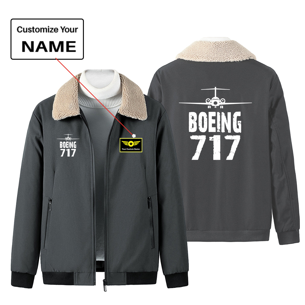 Boeing 717 & Plane Designed Winter Bomber Jackets