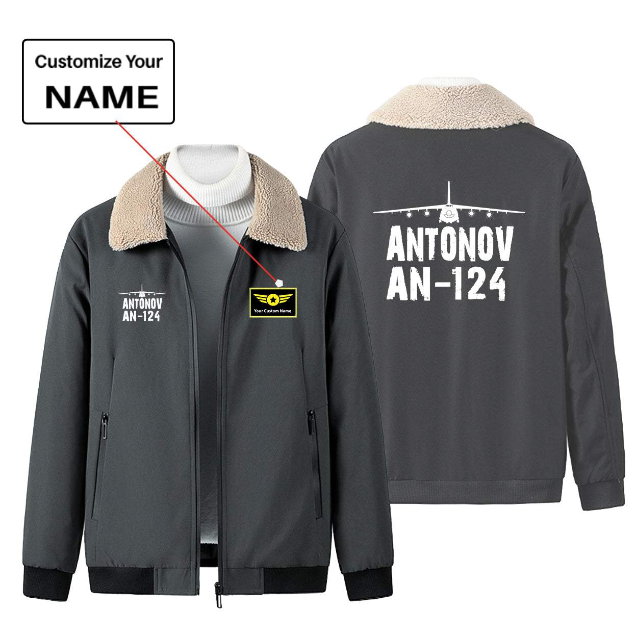 Antonov AN-124 & Plane Designed Winter Bomber Jackets