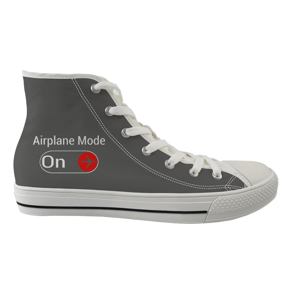 Airplane Mode On Designed Long Canvas Shoes (Men)