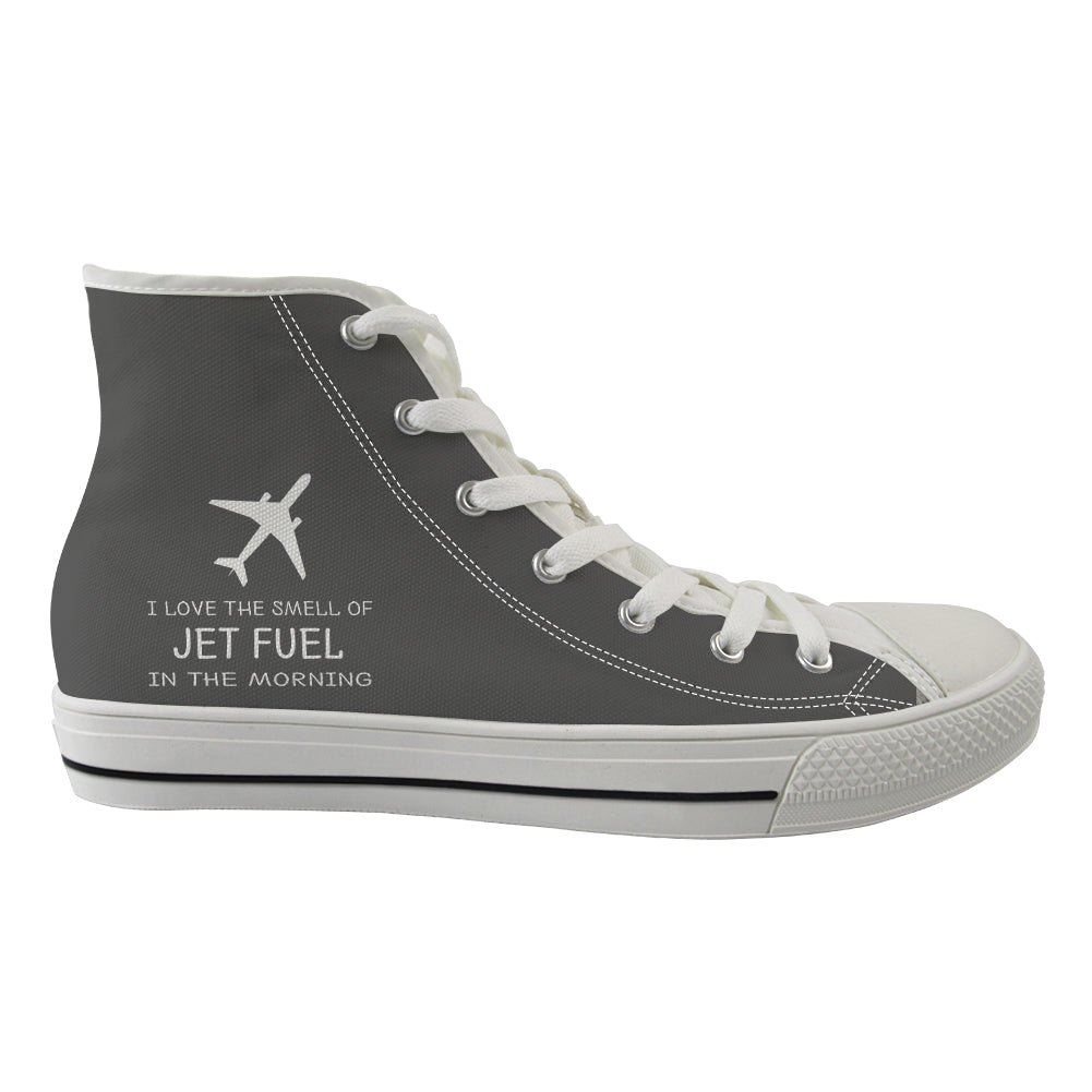 I Love The Smell Of Jet Fuel In The Morning Designed Long Canvas Shoes (Men)