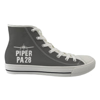 Thumbnail for Piper PA28 & Plane Designed Long Canvas Shoes (Women)