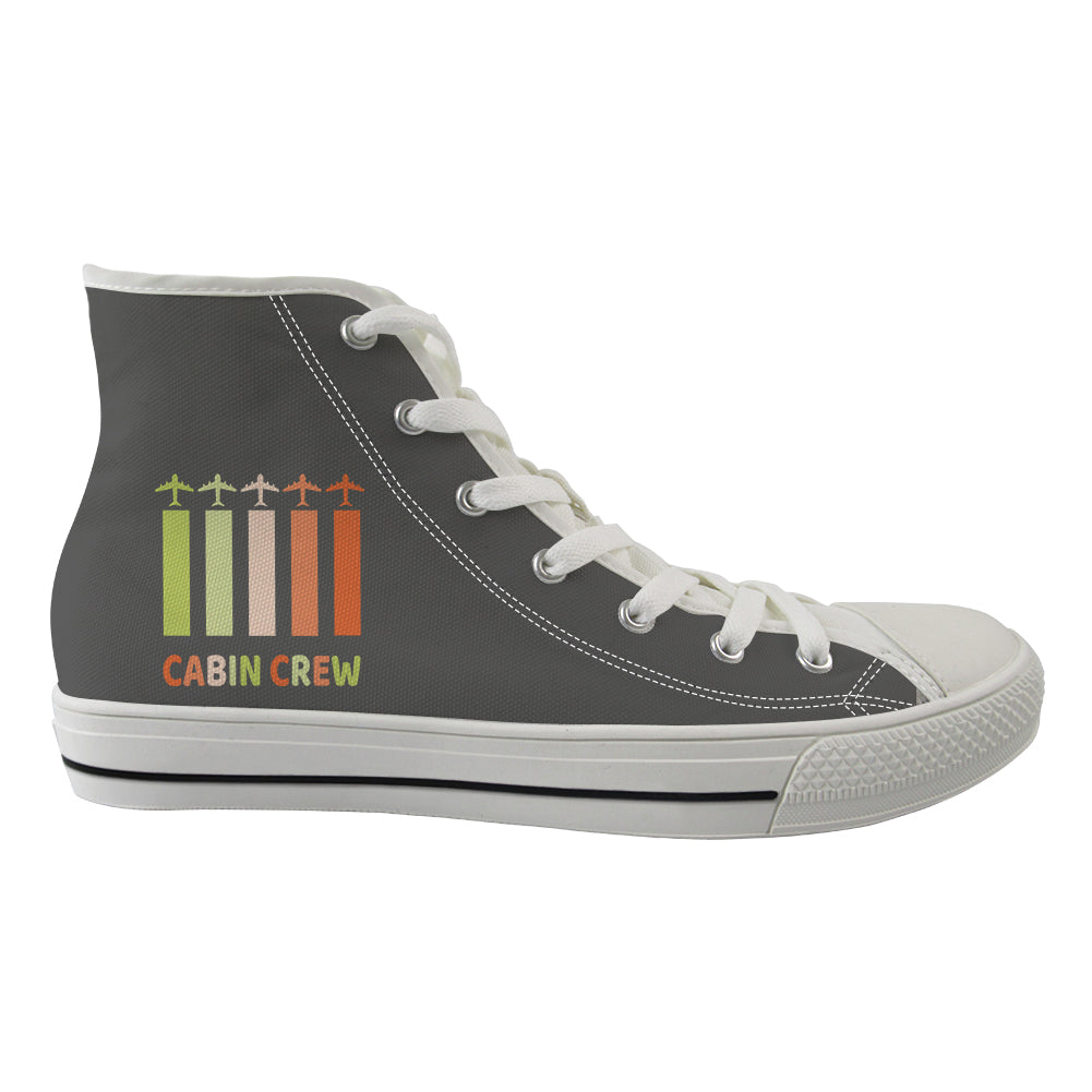 Colourful Cabin Crew Designed Long Canvas Shoes (Men)