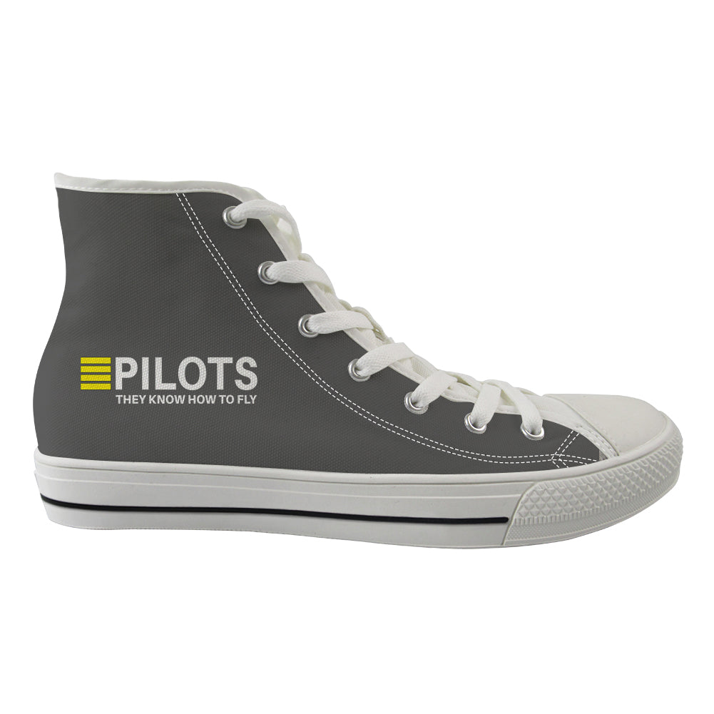 Pilots They Know How To Fly Designed Long Canvas Shoes (Men)