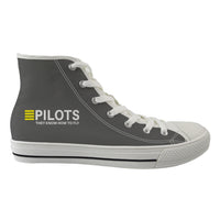 Thumbnail for Pilots They Know How To Fly Designed Long Canvas Shoes (Men)