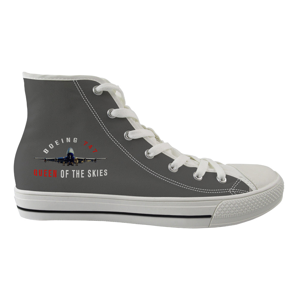 Boeing 747 Queen of the Skies Designed Long Canvas Shoes (Men)