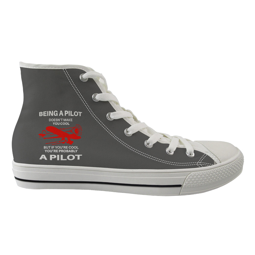 If You're Cool You're Probably a Pilot Designed Long Canvas Shoes (Men)