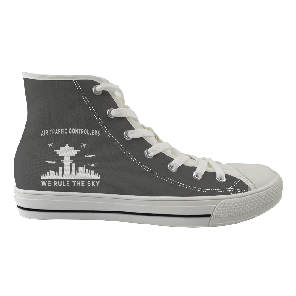 Air Traffic Controllers - We Rule The Sky Designed Long Canvas Shoes (Men)