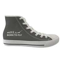 Thumbnail for Born To Fly Glider Designed Long Canvas Shoes (Men)