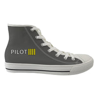 Thumbnail for Pilot & Stripes (4 Lines) Designed Long Canvas Shoes (Men)