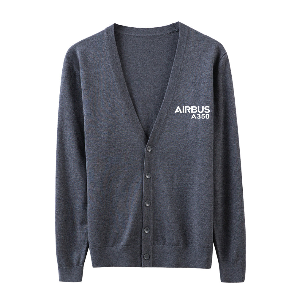 Airbus A350 & Text Designed Cardigan Sweaters