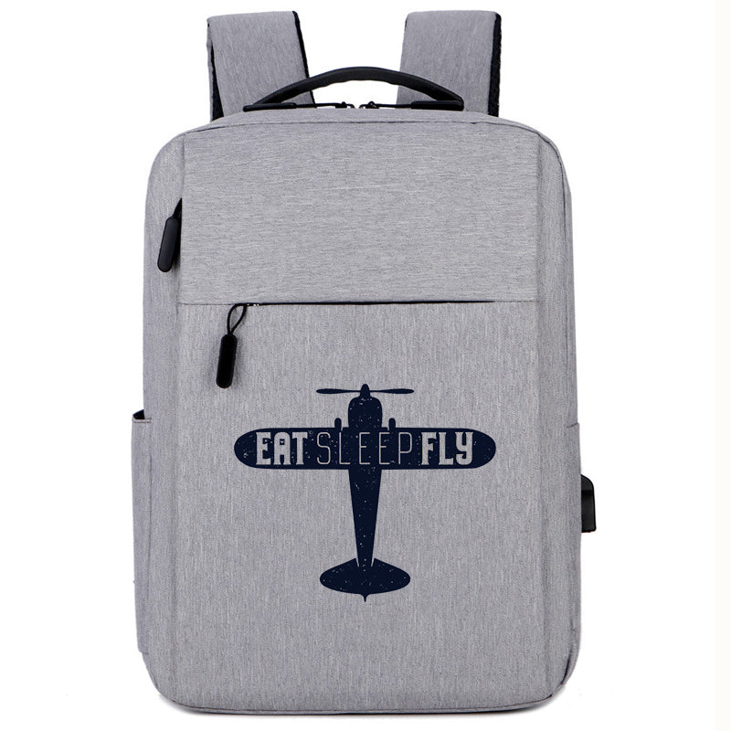 Eat Sleep Fly & Propeller Designed Super Travel Bags