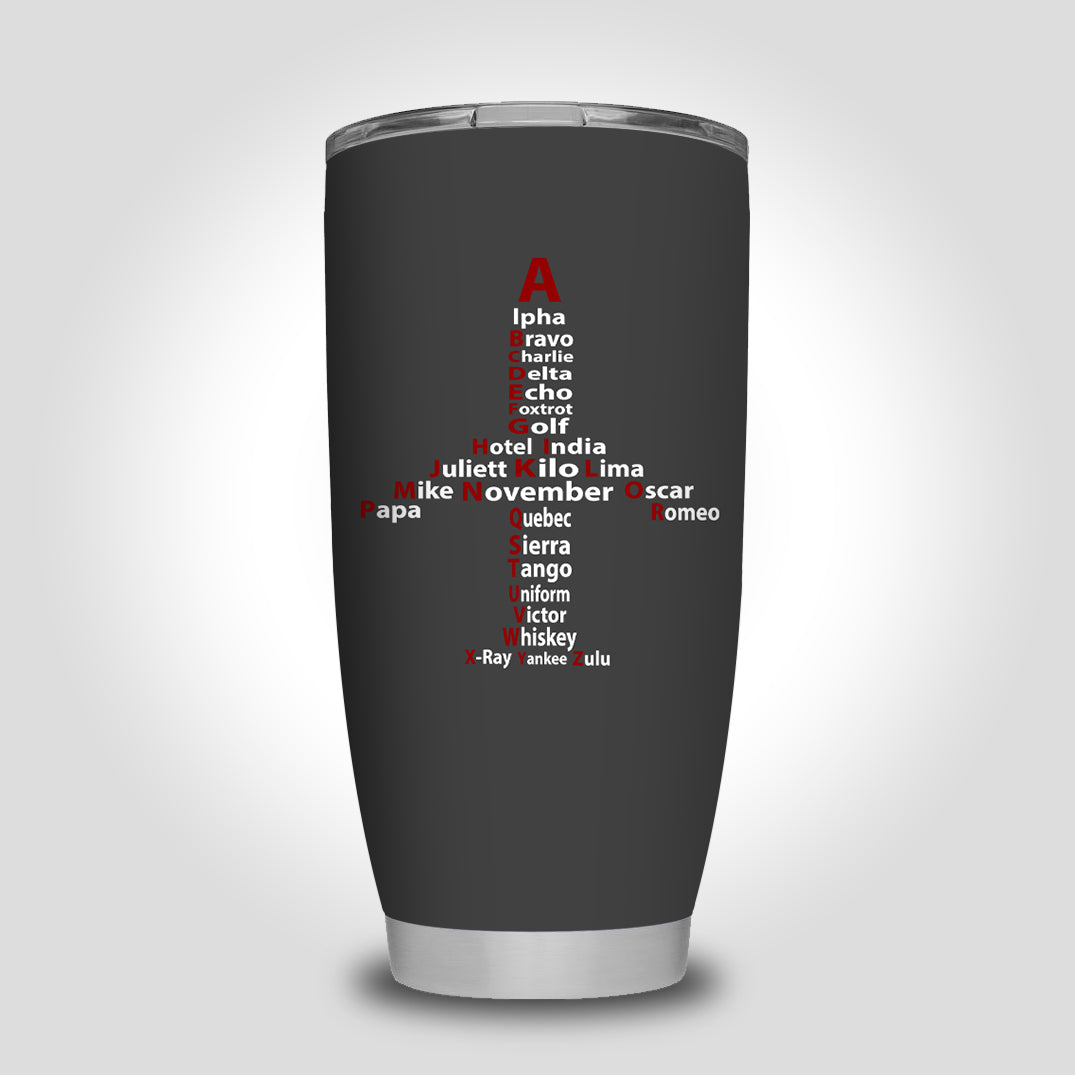 Airplane Shape Aviation Alphabet Designed Tumbler Travel Mugs