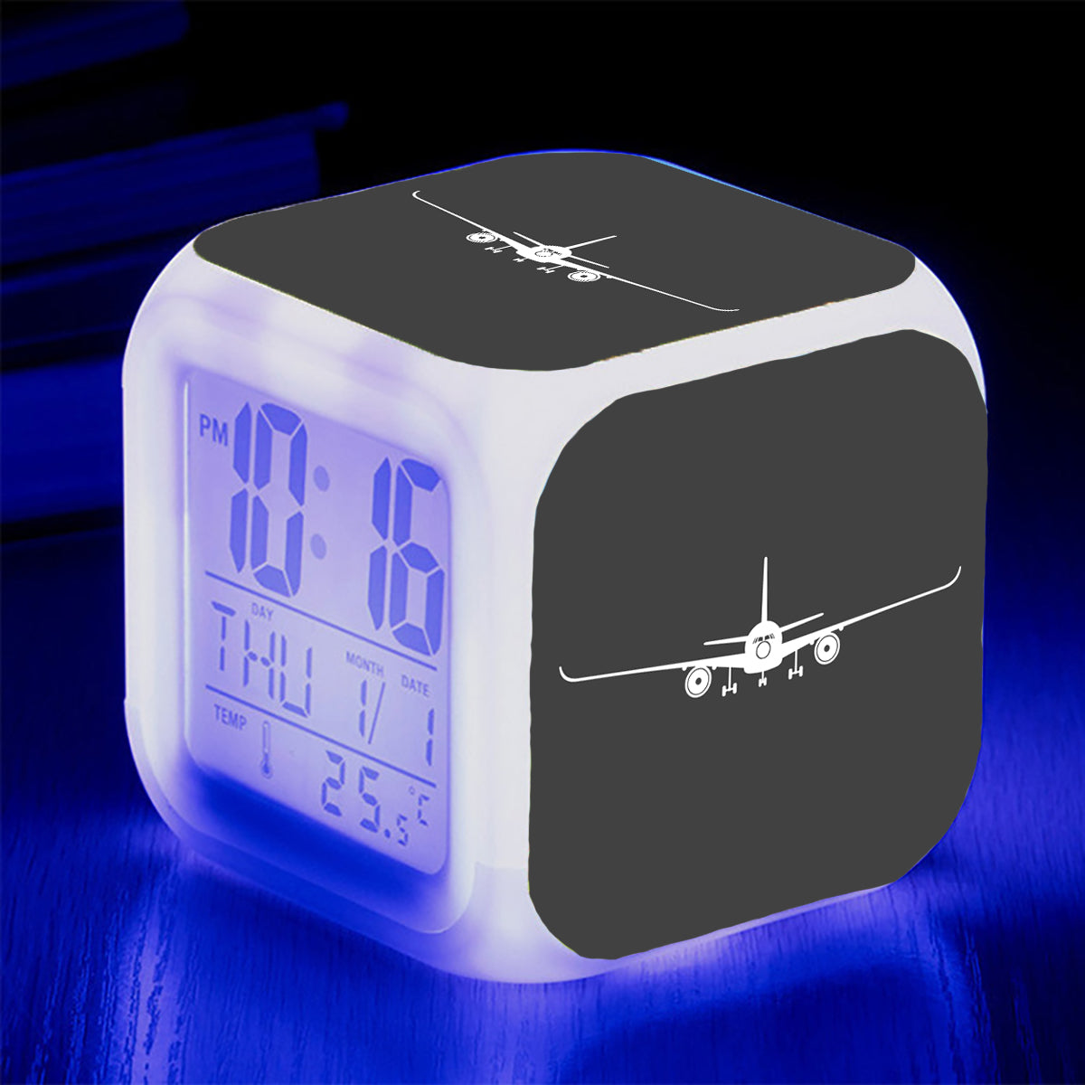 Airbus A350 Silhouette Designed "7 Colour" Digital Alarm Clock