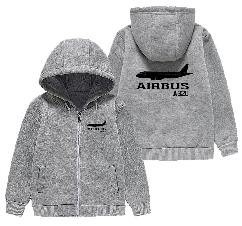 Airbus A320 Printed Designed "CHILDREN" Zipped Hoodies