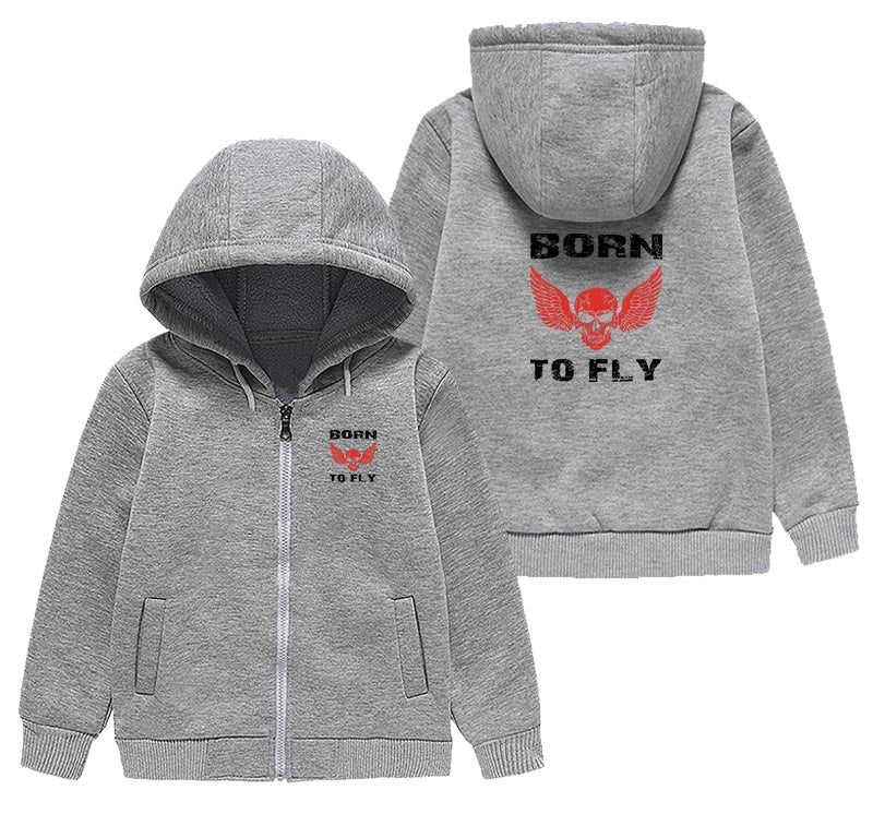 Born To Fly SKELETON Designed "CHILDREN" Zipped Hoodies