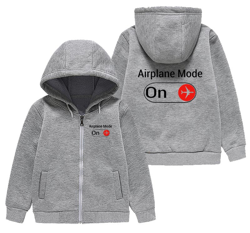 Airplane Mode On Designed "CHILDREN" Zipped Hoodies