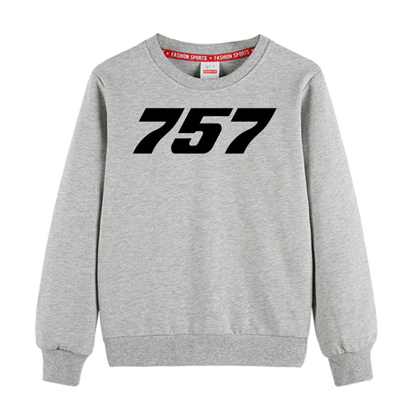 757 Flat Text Designed "CHILDREN" Sweatshirts