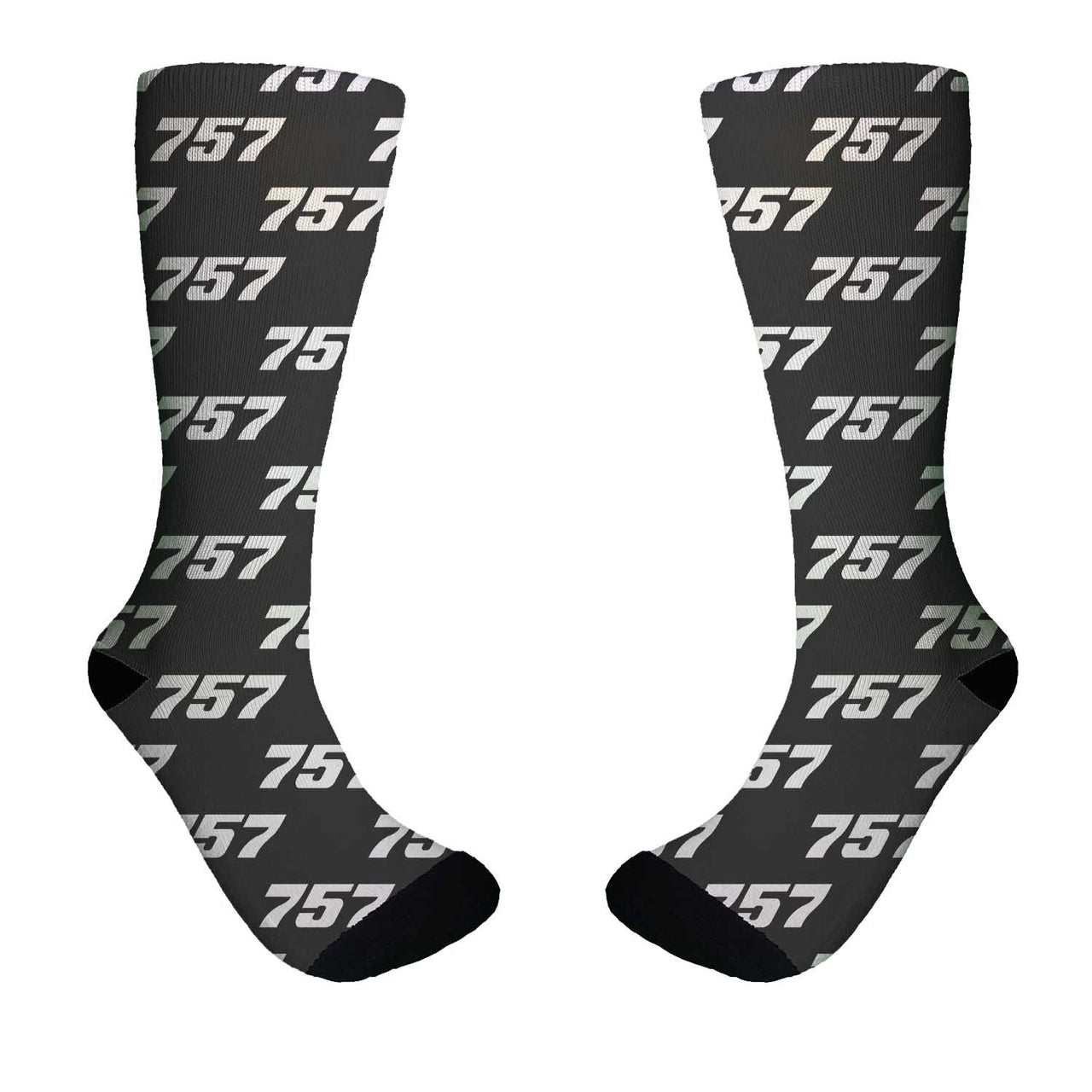 757 Flat Text Designed Socks