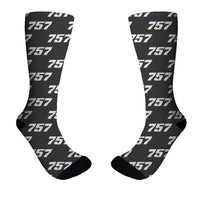 Thumbnail for 757 Flat Text Designed Socks