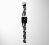 Thumbnail for Airbus A330 & Text Designed Leather Apple Watch Straps