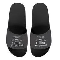 Thumbnail for Trust Me I'm a Flight Attendant Designed Sport Slippers