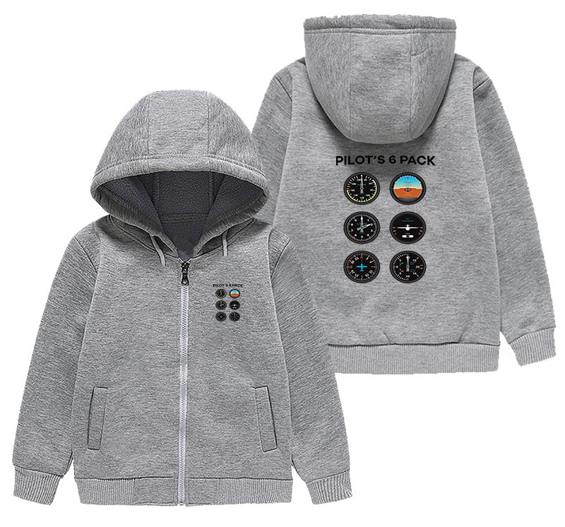 Pilot's 6 Pack Designed "CHILDREN" Zipped Hoodies