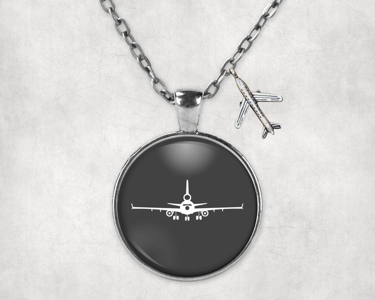 McDonnell Douglas MD-11 Silhouette Plane Designed Necklaces