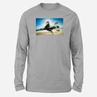 Thumbnail for Turning Right Fighting Falcon F16 Designed Long-Sleeve T-Shirts