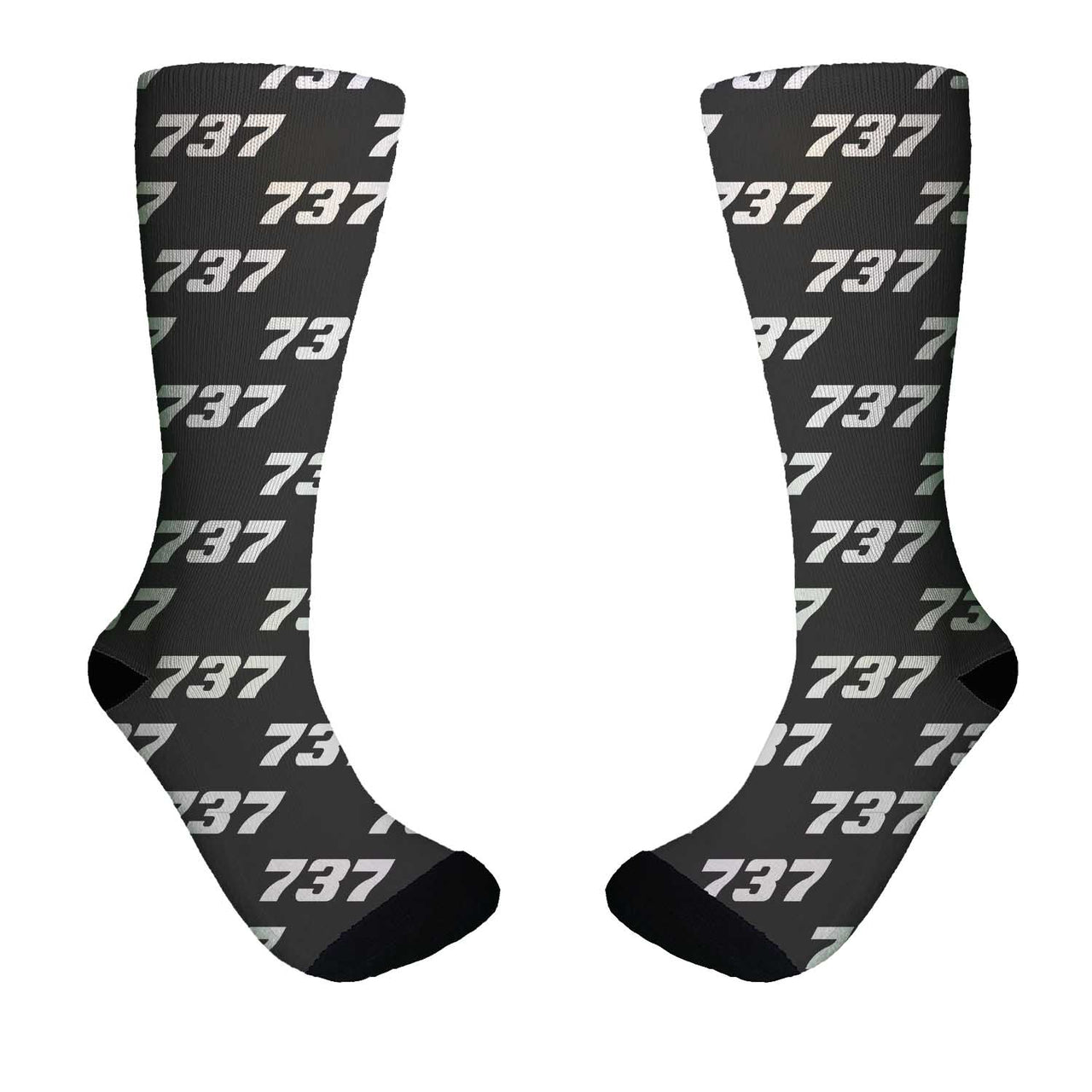 737 Flat Text Designed Socks