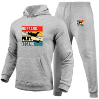 Thumbnail for Husband & Dad & Pilot & Legend Designed Hoodies & Sweatpants Set