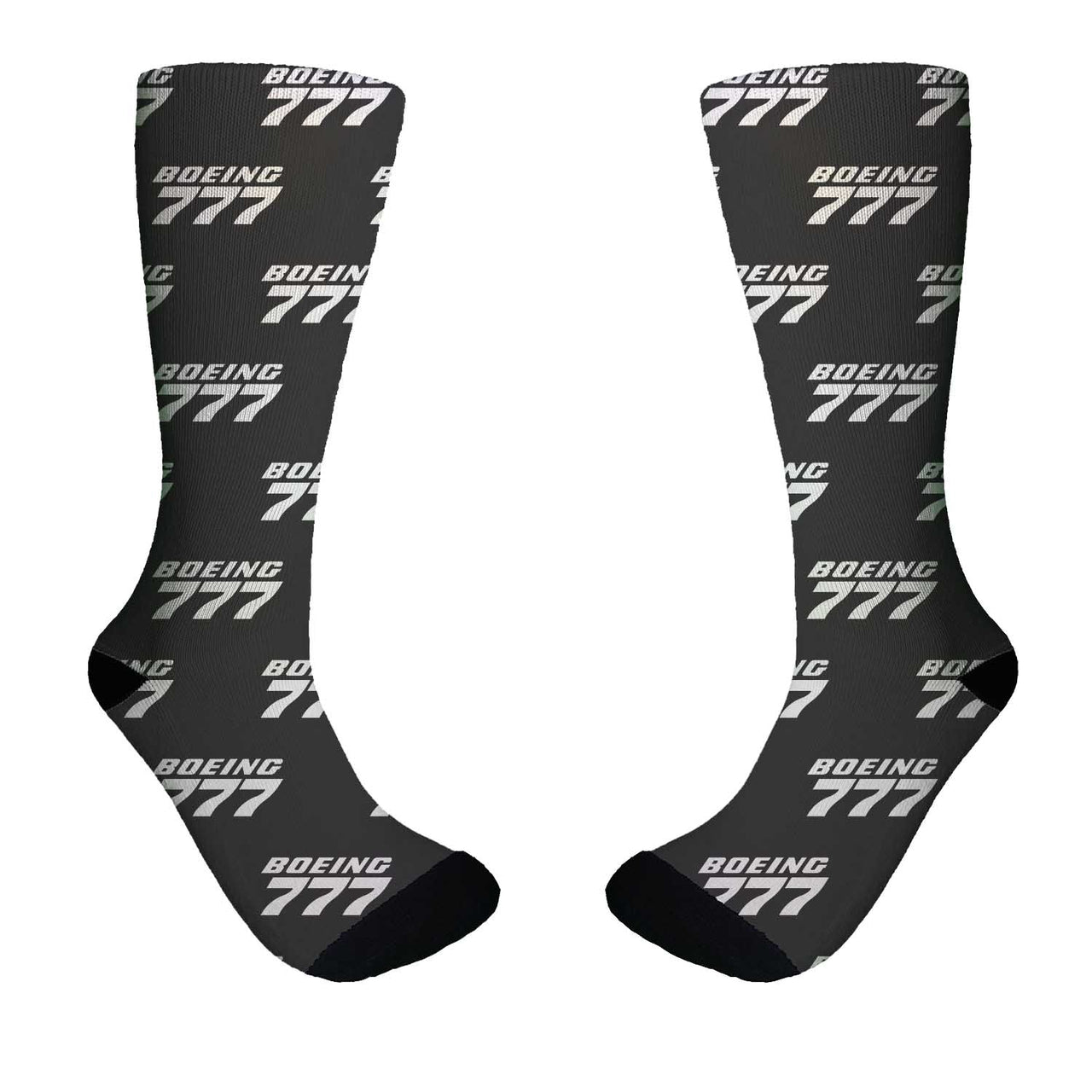 Boeing 777 & Text Designed Socks