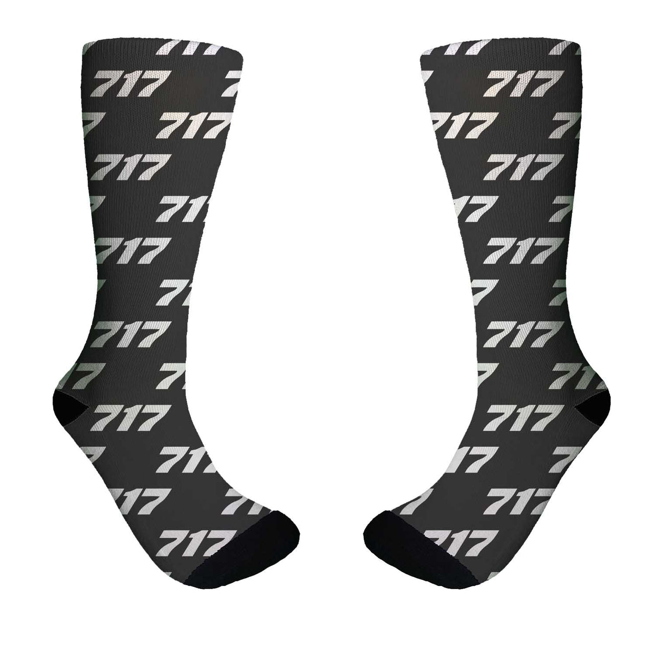 717 Flat Text Designed Socks