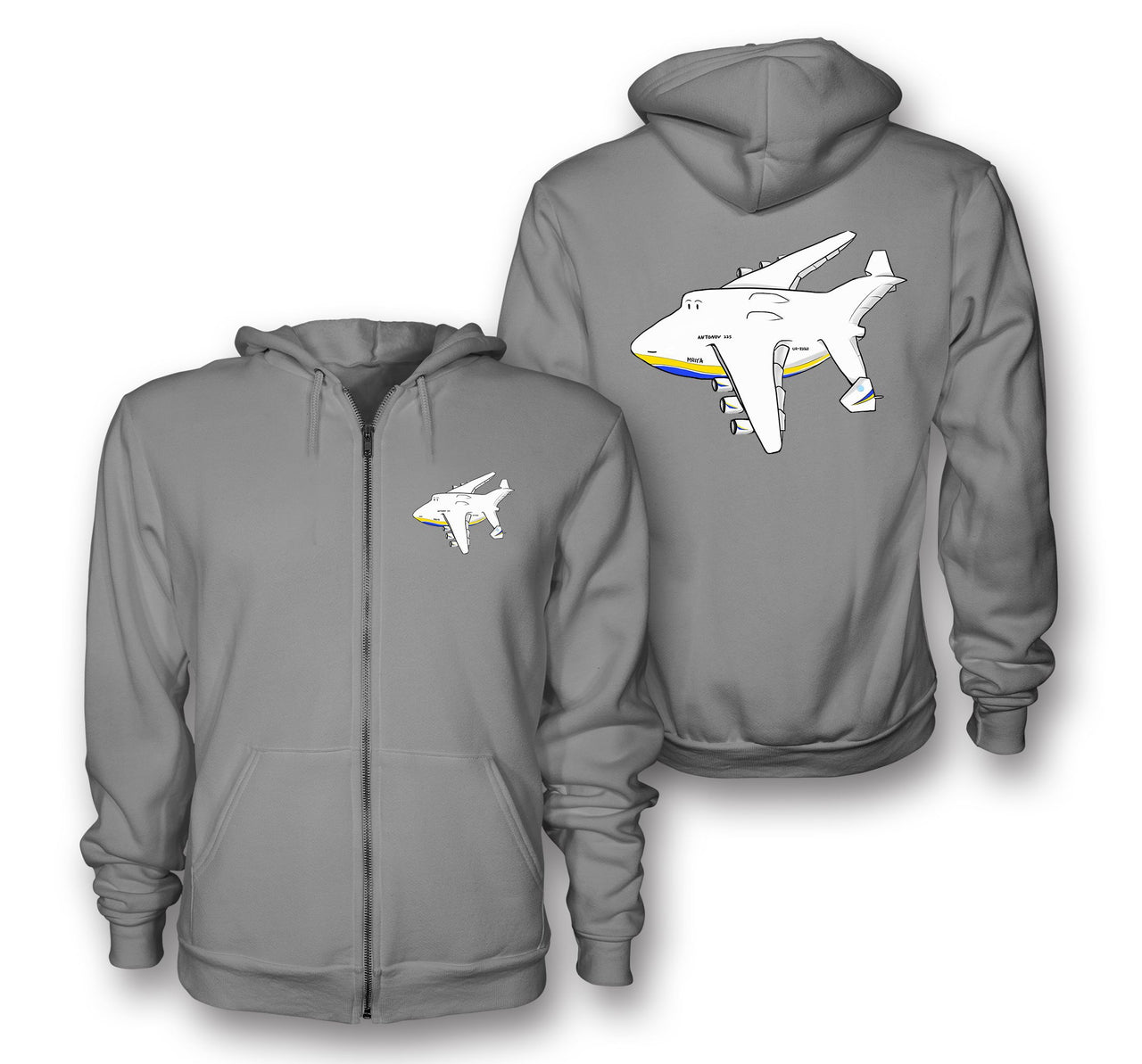 Antonov AN-225 Mriya Designed Zipped Hoodies